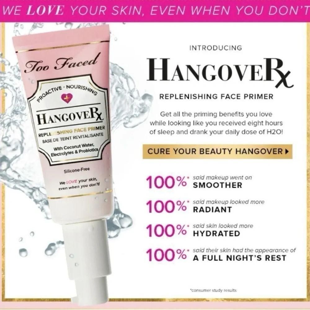 Too Faced Hangover Replenishing Face Primer | New In Box Full Size